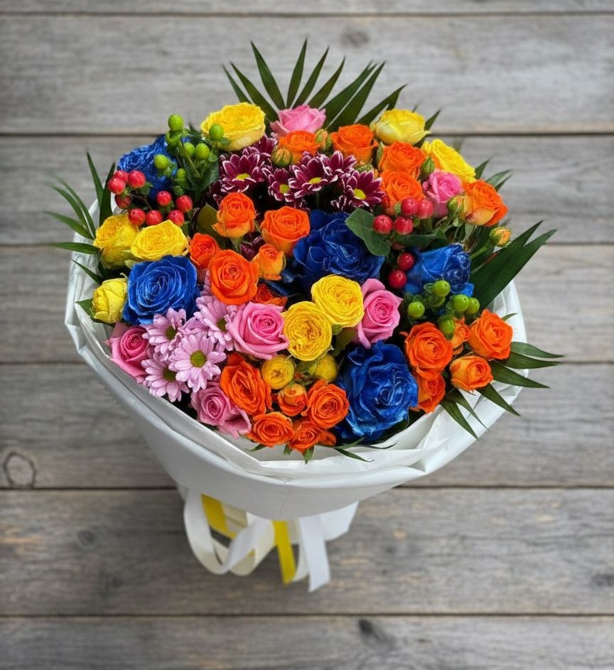 Букет цветов из: Розы и Хризантемы в Зимней Ставке