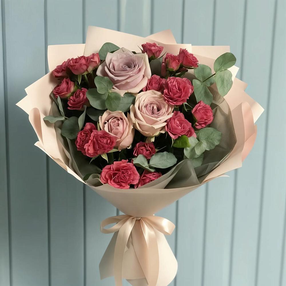 Букет цветов из: Гвоздики и Розы в Зимней Ставке