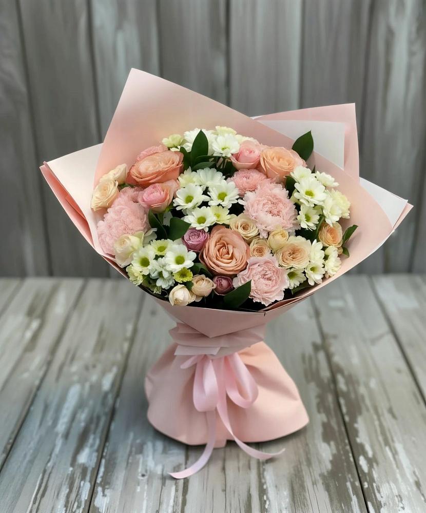 Букет цветов из: Гвоздики, Розы и Хризантемы в Зимней Ставке