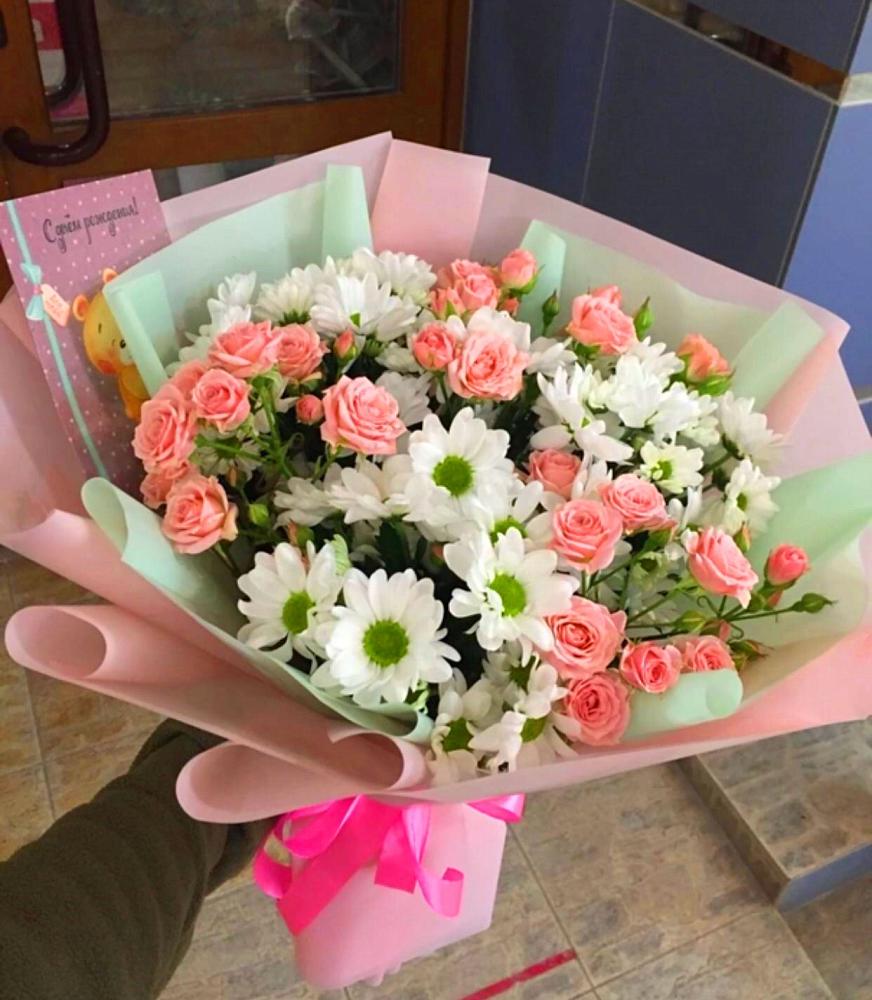 Букет цветов из: Розы и Хризантемы в Зимней Ставке