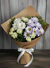 Букет цветов из:  Хризантемы и Розы в Зимней Ставке