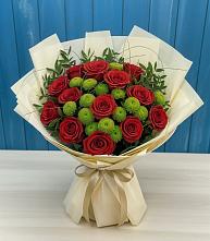 Букет цветов из:  Розы и Хризантемы #REPLACE_PRED# Зимней Ставке