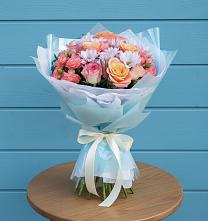 Букет цветов из:  Хризантемы и Розы в Зимней Ставке