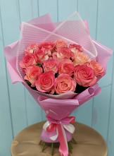 Букет 15 Розовых роз Равель #REPLACE_PRED# Зимней Ставке