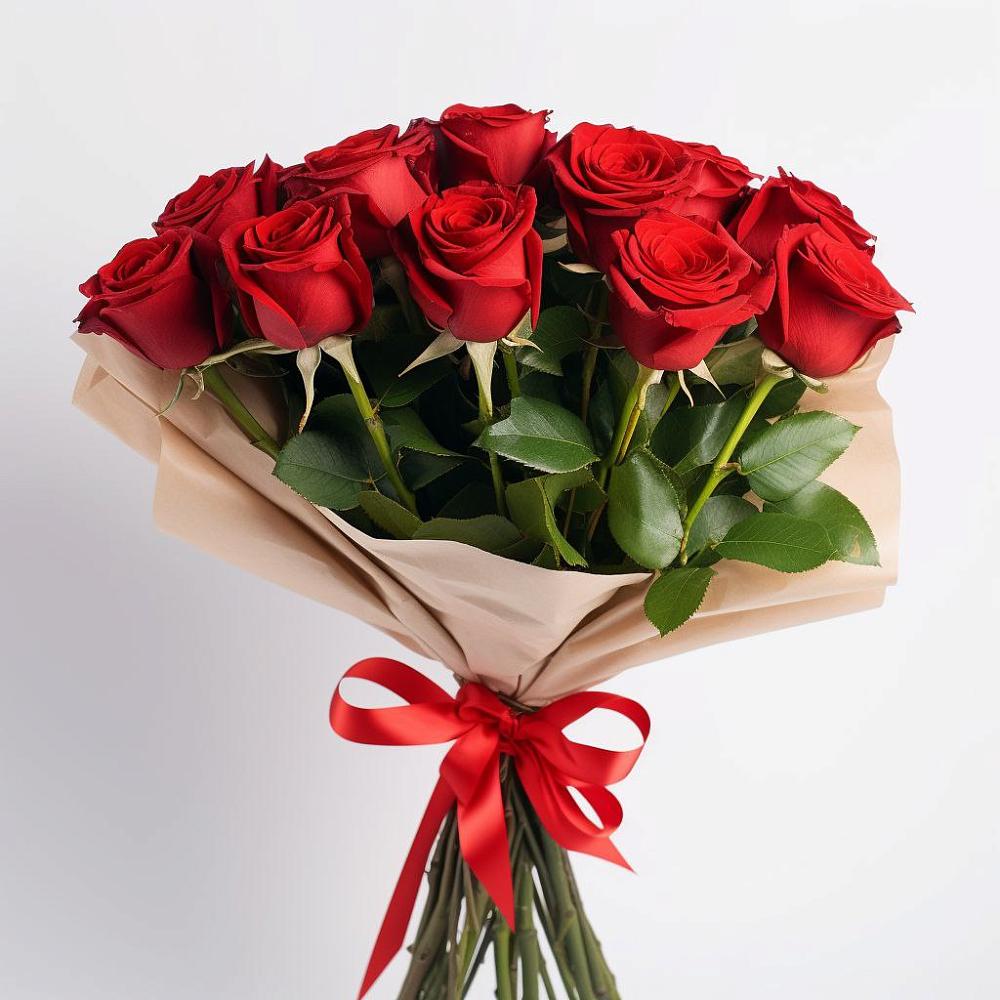 Букет 11 Красных роз Эдлесс Лав в Зимней Ставке