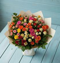 Букет Микс из разноцветных кустовых роз #REPLACE_PRED# Зимней Ставке