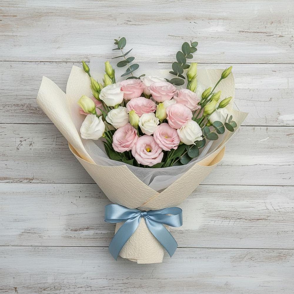 Букет цветов из: Лизиантусы в Зимней Ставке